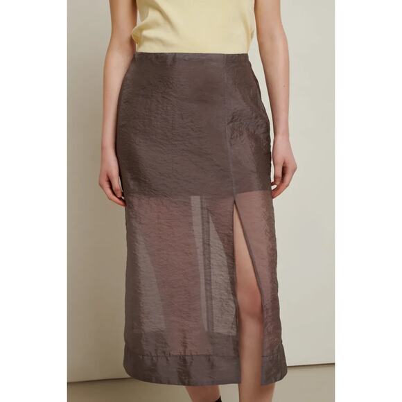 SOEUR x Cafe Leandra Roxana Organza  Mid-length Slit Skirt Women’s 10 NWOT - Picture 3 of 13